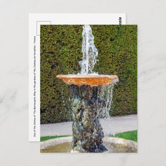 Statue The Marmousets Alley in Versailles Postkarte (Vorne/Hinten)