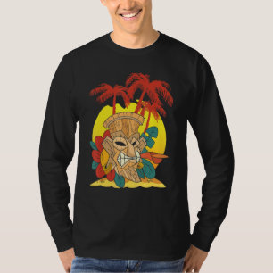 Statue Tiki-Maske Polynesische Luau-Party Hawaiian T-Shirt
