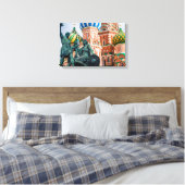 Statue und Basilika Leinwanddruck (Insitu (Schlafzimmer))