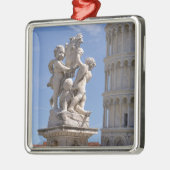 Statue und Schiefer Turm von Pisa Ornament Aus Metall (Links)
