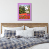 Statue und Tulpen Leinwanddruck (Insitu (Schlafzimmer))