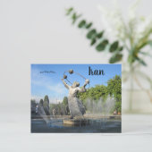 Statue von Abu Rayhan al Biruni Teheran Iran Postkarte (Stehend Vorderseite)