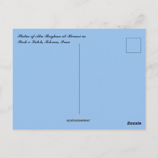 Statue von Abu Rayhan al Biruni Teheran Iran Postkarte (Rückseite)