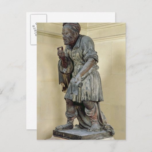 Statue von Aesop Postkarte (Vorne/Hinten)