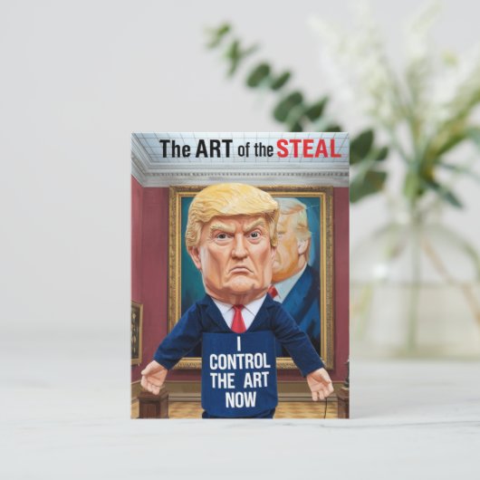 Statue von Angry Trump Kontrollen Die Kunst im Mus Postkarte (Stehend Vorderseite)