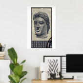 Statue von Apollo - Zypern - Briefmarken Druck Poster (Heimbüro)