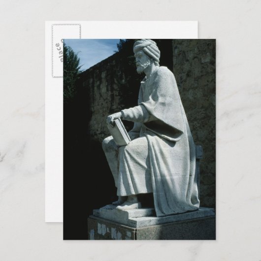 Statue von Averroes Postkarte (Vorne/Hinten)