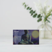 Statue von Buddha mit Sonne Visitenkarte (Stehend Vorderseite)