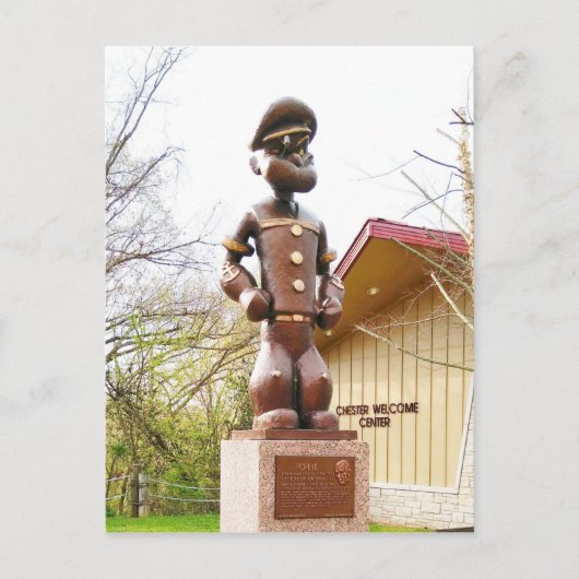 Statue von Elzie Crisler Segars Popeye Postkarte (Vorderseite)