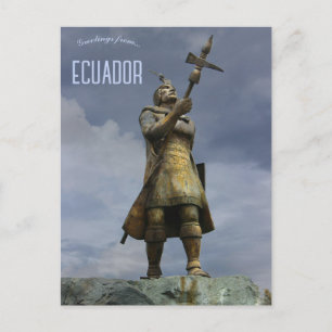 Statue von Huyna Cápac Cuenca Ecuador Postkarte
