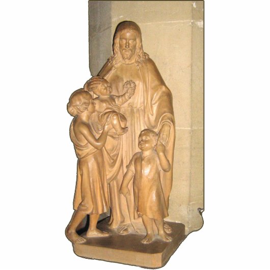 Statue von Jesus mit Kindern Freistehende Fotoskulptur (Vorne)