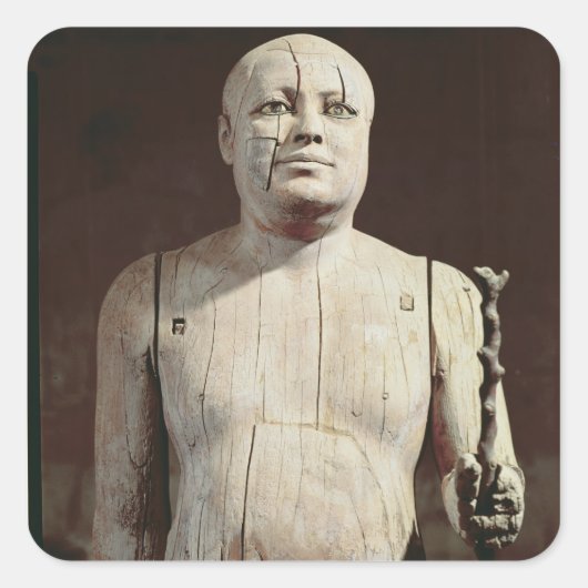 Statue von Ka-Aper Quadratischer Aufkleber (Vorderseite)