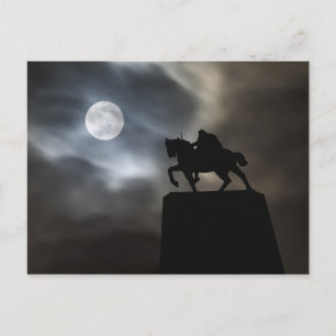 Statue von König Kralja Tomislava als Silhouette Postkarte