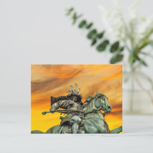 Statue von Kusunoki Masashige, Japan Postkarte (Stehend Vorderseite)