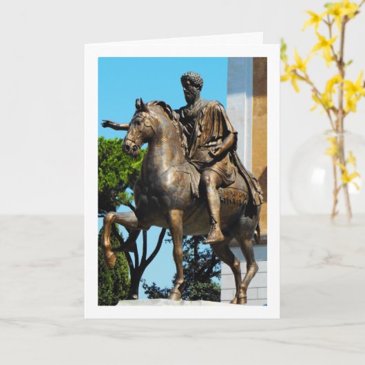 Statue von Marcus Aurelius, Capitoline Hill, Rom Karte (Gelbe Blume)