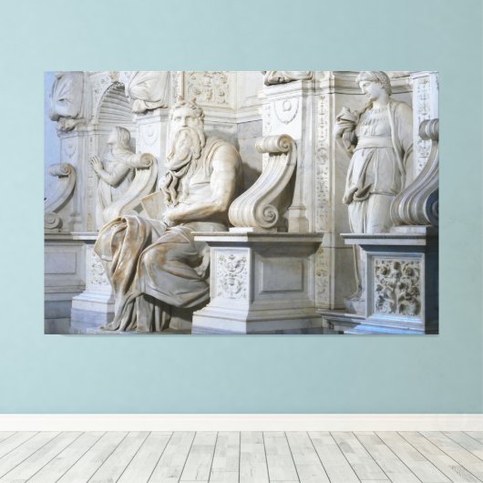 Statue von Moses biblische Canvas Print Picture 2 Leinwanddruck (Insitu (Holzboden))