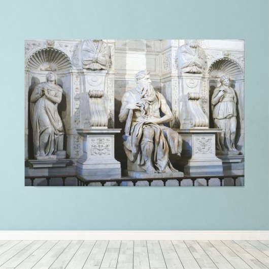 Statue von Moses biblische Canvas Print Picture 7 Leinwanddruck (Insitu (Holzboden))