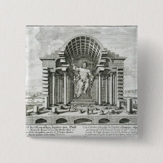 Statue von olympischem Zeus, gemacht durch Phidias Button (Vorderseite)