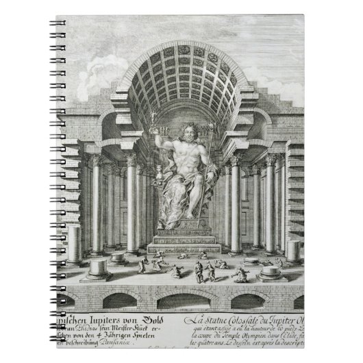 Statue von olympischem Zeus, gemacht durch Phidias Notizblock (Vorderseite)