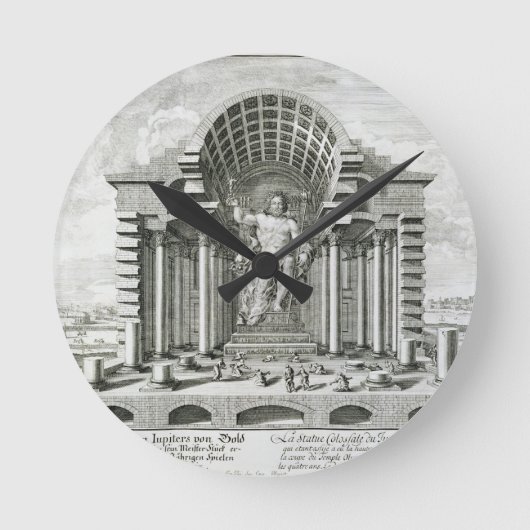 Statue von olympischem Zeus, gemacht durch Phidias Runde Wanduhr (Vorderseite)