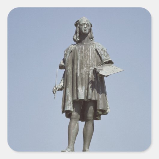 Statue von RAPHAEL Sanzio von Urbino, 1897 Quadratischer Aufkleber (Vorderseite)