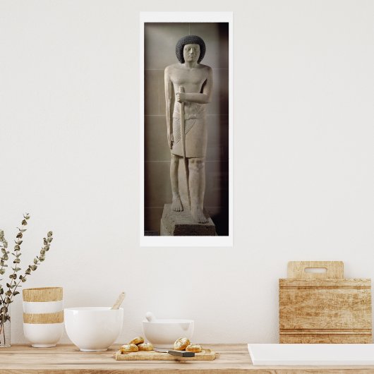 Statue von Sepa, Altes Königreich (gemalter Kalkst Poster (Küche)