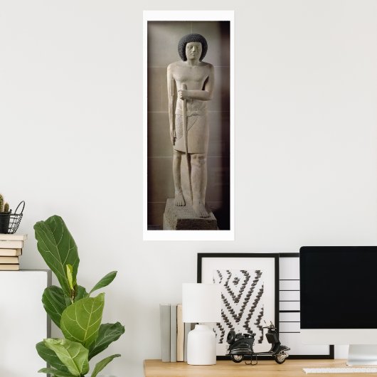 Statue von Sepa, Altes Königreich (gemalter Kalkst Poster (Heimbüro)