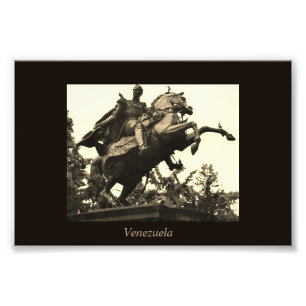 Statue von Simon Bolivar Fotodruck