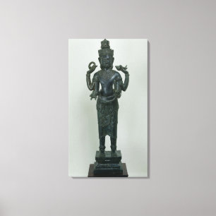 Statue von Vishnu in seiner dreifachen Form von Leinwanddruck