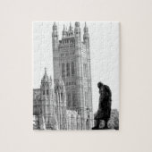 Statue von Winston Churchill in London Puzzle (Vertikal)