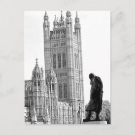 Statue Winston Churchill in London Postkarte