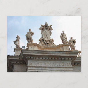 Statuen auf dem Petersplatz im Vatikan Postkarte