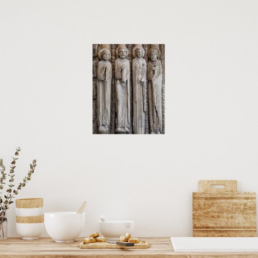 Statuen aus der Fassade von Chartres Poster (Küche)