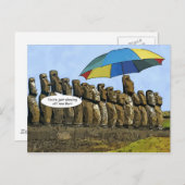 Statuen der Osterinsel Postkarte (Vorne/Hinten)