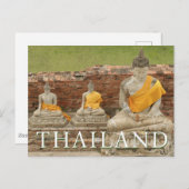 Statuen der Sitting Buddhas | Ayutthaya, Thailand Postkarte (Vorne/Hinten)