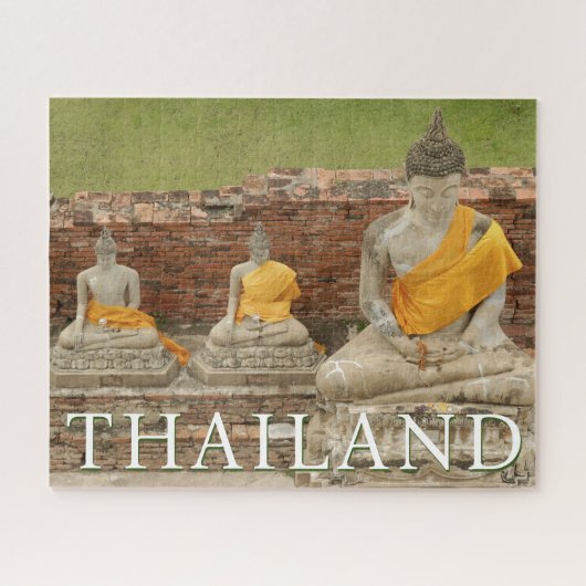 Statuen der Sitting Buddhas | Ayutthaya, Thailand Puzzle (Horizontal)