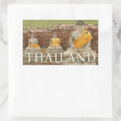 Statuen der Sitting Buddhas | Ayutthaya, Thailand Rechteckiger Aufkleber (Tasche)