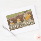 Statuen der Sitting Buddhas | Ayutthaya, Thailand Rechteckiger Aufkleber (Umschlag)