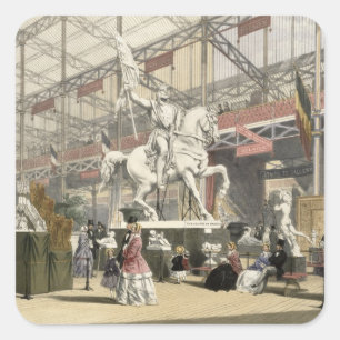 Statuen im Belgien-Abschnitt des großen Exhibi Quadratischer Aufkleber