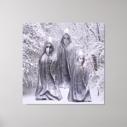Statuen im Winter Leinwanddruck (Vorderseite)