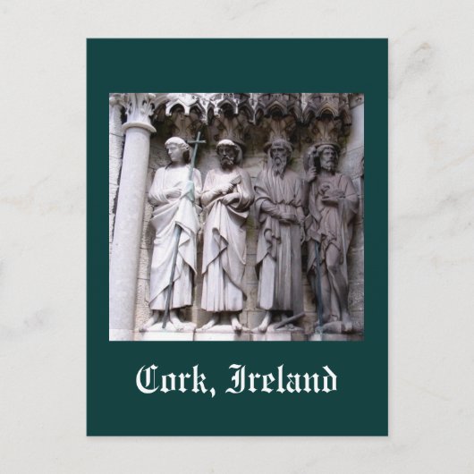 Statuen von Cork, Irland Postkarte (Vorderseite)