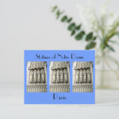 Statuen von Notre Dame Postkarte (Stehend Vorderseite)
