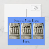 Statuen von Notre Dame Postkarte (Vorne/Hinten)