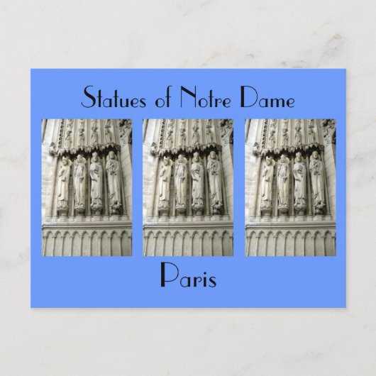 Statuen von Notre Dame Postkarte (Vorderseite)