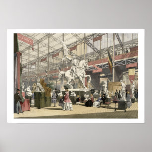 Statues in the Belgium section of the Great Exhibi Poster