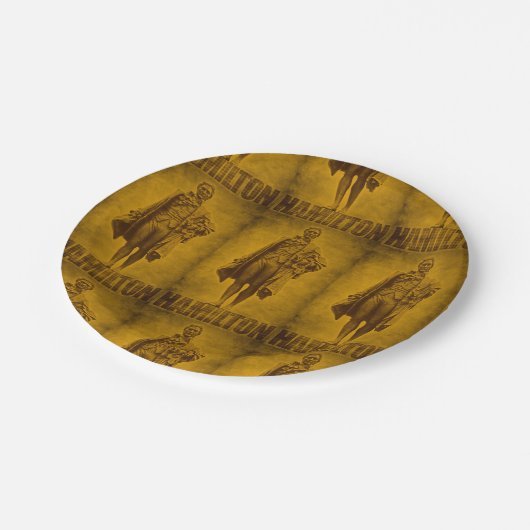 Statuesque Alexander Hamilton Design Pappteller (Schrägansicht)