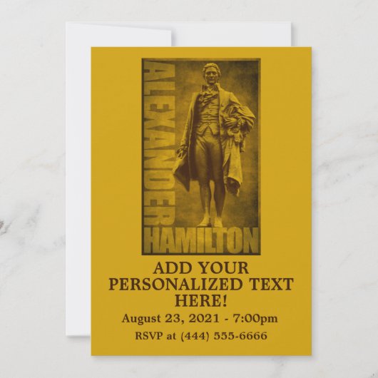 Statuesque Alexander Hamilton Einladung (Vorderseite)