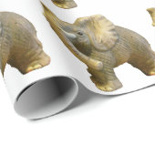 Statuette-Afrikaner-Stier-Elefant Geschenkpapier (Rolleneckpunkt)