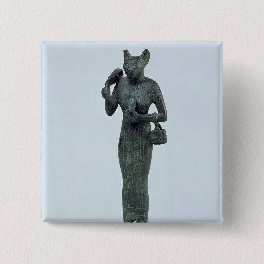 Statuette der Göttin Bastet Button (Vorderseite)
