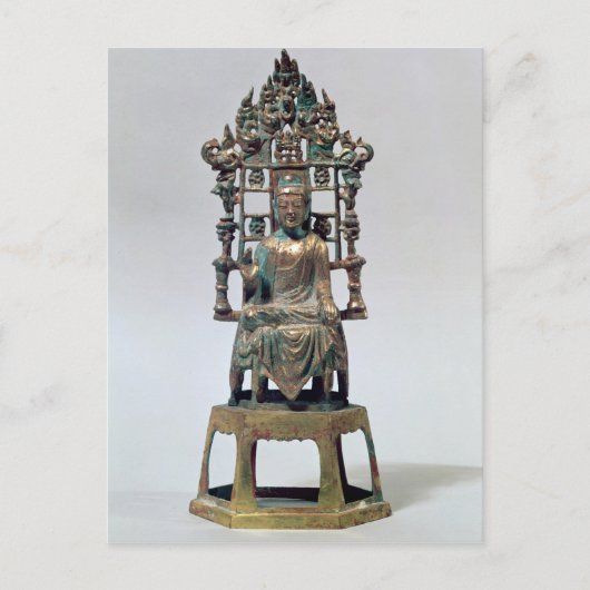 Statuette des Buddha in Meditation, Tang Postkarte (Vorderseite)